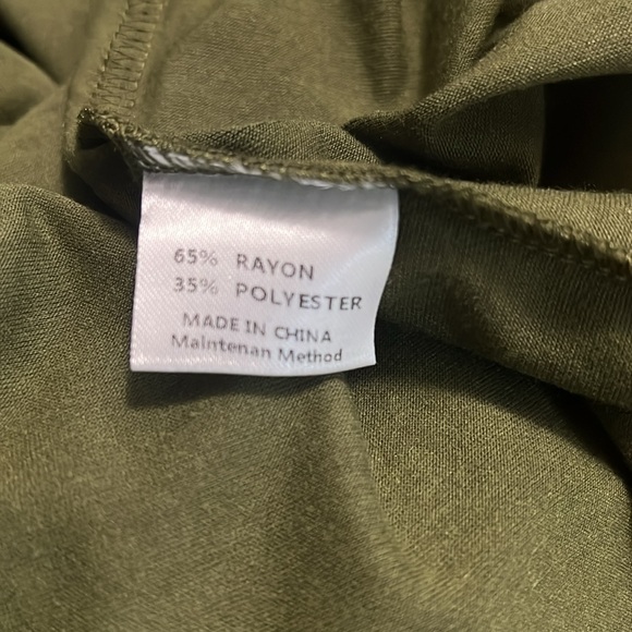 NWT Olive Green Faux Wrap Dress Size Medium - Picture 9 of 10